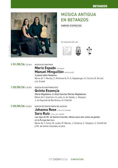 Ciclo «Música Antigua en Betanzos» 2026 con la emoción del primer Barroco y la polifonía renacentista