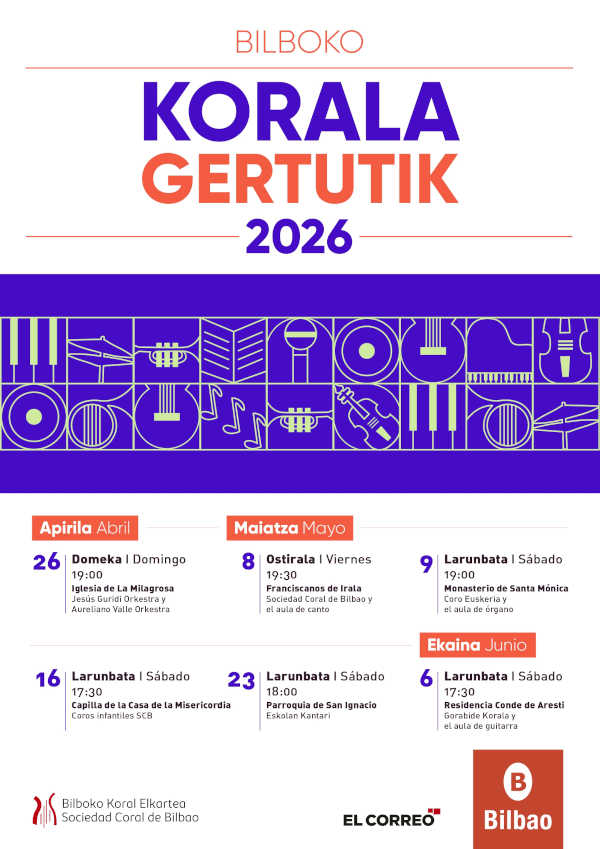 Bilbao reúne a más de 300 intérpretes en la 10ª edición de “Bilboko Korala Gertutik”