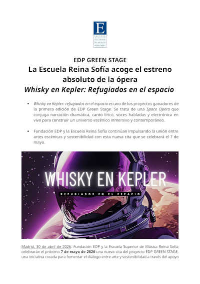 Whisky en Kepler: Refugiados en el espacio, estreno absoluto en la Escuela Reina Sofía