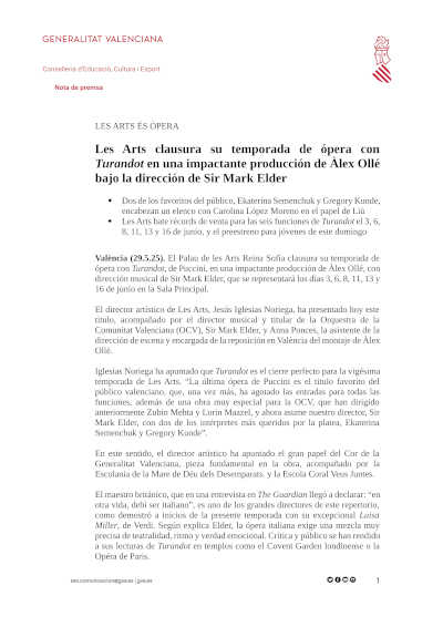 Les Arts clausura su temporada de ópera con Turandot en una impactante producción de Àlex Ollé Les Arts clausura su temporada de ópera con Turandot en una impactante producción de Àlex Ollé