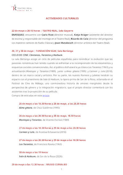 El Teatro Real retransmitirá gratis “Romeo y Julieta” para toda España El Teatro Real retransmitirá gratis “Romeo y Julieta” para toda España