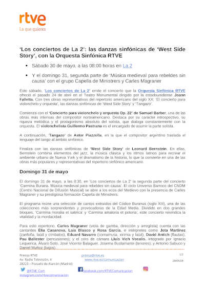 «Los conciertos de La 2» con Bocelli, Bernstein y música medieval este fin de semana «Los conciertos de La 2» con Bocelli, Bernstein y música medieval este fin de semana