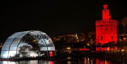 Rosalía y la ROSS promocionan la serie Berlín de Netflix sobre el Guadalquivir