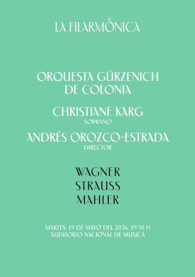 La Filarmónica clausura su temporada con la Orquesta Gürzenich de Colonia y la Primera de Mahler