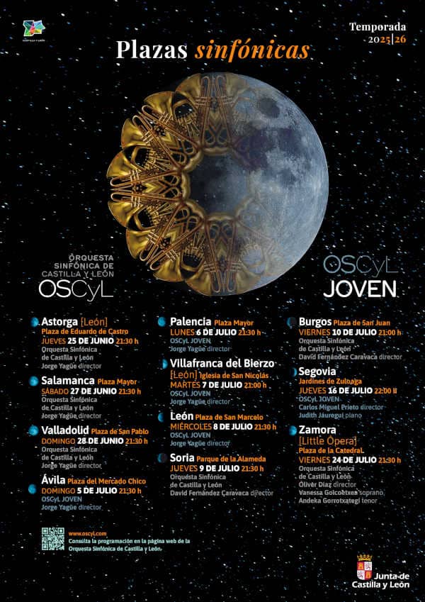 Plazas Sinfónicas 2026: once conciertos de la OSCyL y la OSCyL Joven en Castilla y León Plazas Sinfónicas 2026: once conciertos de la OSCyL y la OSCyL Joven en Castilla y León