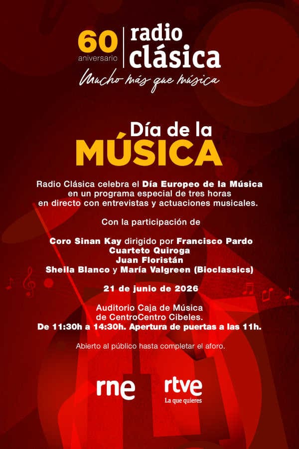 Radio Clásica celebra el Día Europeo de la Música por su 60.º aniversario Radio Clásica celebra el Día Europeo de la Música por su 60.º aniversario