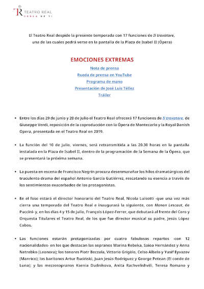 El Teatro Real de Madrid presenta Il trovatore de Verdi El Teatro Real de Madrid presenta Il trovatore de Verdi