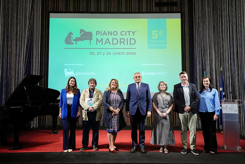 Piano City Madrid 2026 reúne 59 conciertos gratuitos del 26 al 28 de junio Presentación de Piano City Madrid 2026 con motivo de su quinta edición en Madrid