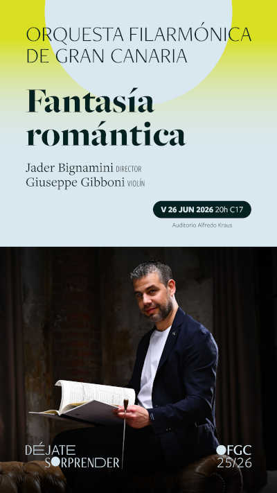 Jader Bignamini debuta con la OFGC junto a Giuseppe Gibboni y la Sinfonía fantástica de Berlioz Jader Bignamini debuta con la OFGC junto a Giuseppe Gibboni y la Sinfonía fantástica de Berlioz