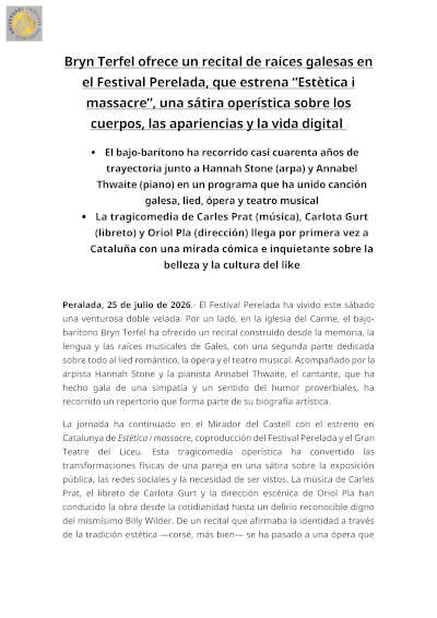 Bryn Terfel y Estètica i massacre protagonizan la noche de Peralada
