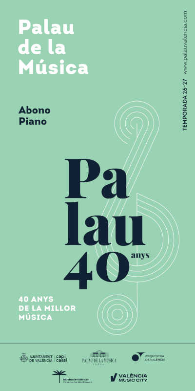 El Palau de la Música de València celebra 40 años con su temporada 2026/27 El Palau de la Música de València celebra 40 años con su temporada 2026/27