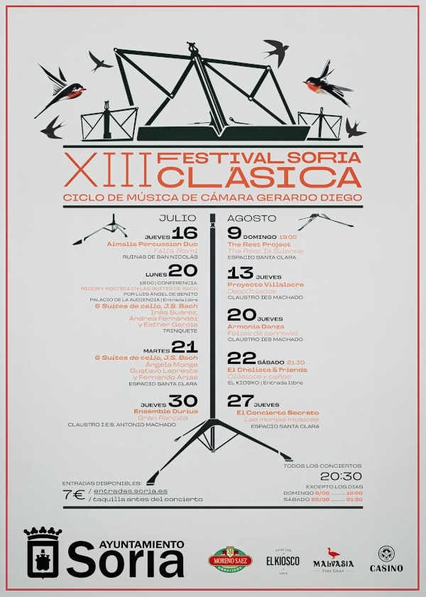 El XIII Festival Soria Clásica 2026 ofrecerá nueve conciertos y estrenará el Trinquete como escenario El XIII Festival Soria Clásica 2026 ofrecerá nueve conciertos y estrenará el Trinquete como escenario