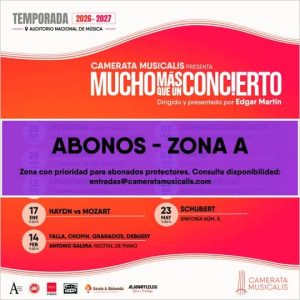 Nota actualizada: Camerata Musicalis presenta su temporada 2026/27 en el Auditorio Nacional Abono Zona A