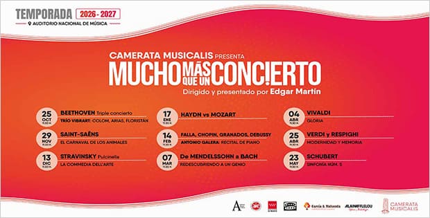 Nota actualizada: Camerata Musicalis presenta su temporada 2026/27 en el Auditorio Nacional