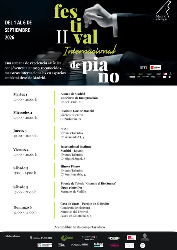 Madrid a Tempo celebra en septiembre su II Festival Internacional de Piano Madrid a Tempo celebra en septiembre su II Festival Internacional de Piano