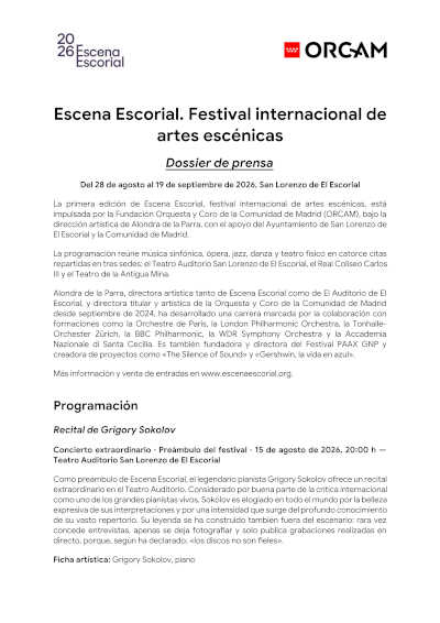 Grigory Sokolov abre el camino a Escena Escorial con Beethoven y Schubert Grigory Sokolov abre el camino a Escena Escorial con Beethoven y Schubert