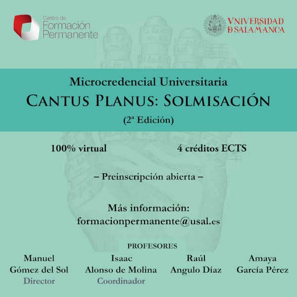 La USAL lanza la 2.ª edición de «Cantus Planus: Solmisación» La USAL lanza la 2.ª edición de «Cantus Planus: Solmisación»
