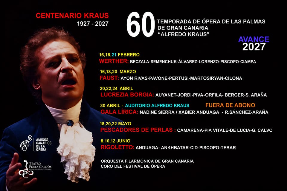 Ópera de Las Palmas 2027: centenario de Alfredo Kraus Ópera de Las Palmas 2027: centenario de Alfredo Kraus