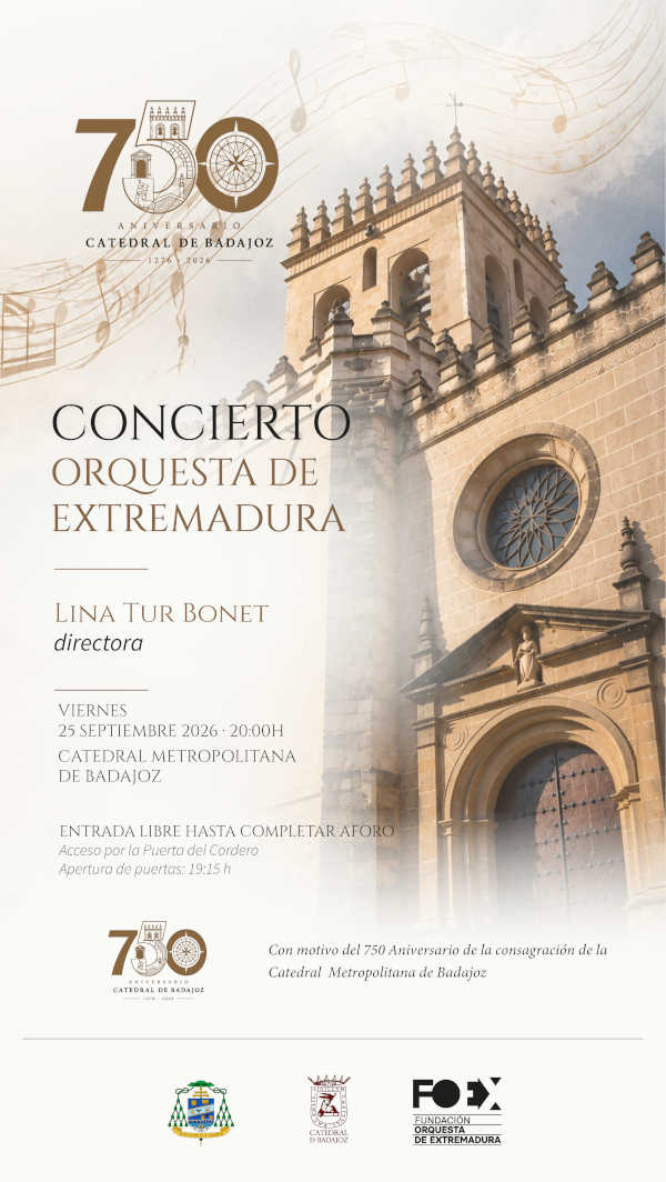 La OEX celebra los 750 años de la Catedral de Badajoz con Lina Tur Bonet La OEX celebra los 750 años de la Catedral de Badajoz con Lina Tur Bonet