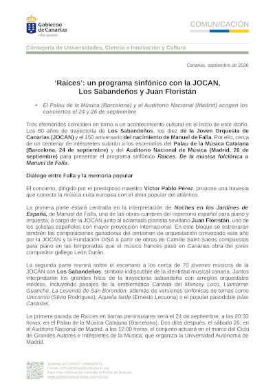 La JOCAN lleva «Raíces» a Barcelona y Madrid con Los Sabandeños y Juan Floristán