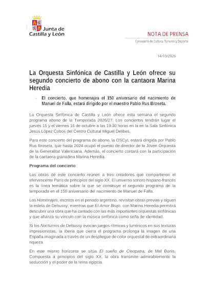 La OSCyL homenajea a Manuel de Falla con Marina Heredia y Pablo Rus Broseta La OSCyL homenajea a Manuel de Falla con Marina Heredia y Pablo Rus Broseta