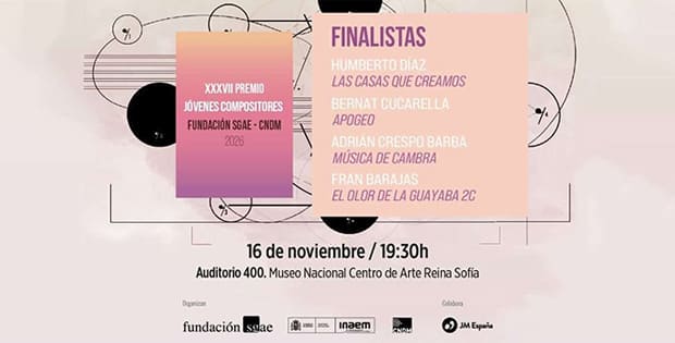 Finalistas del 37.º Premio Jóvenes Compositores Fundación SGAE-CNDM