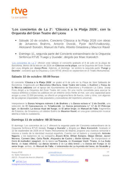 «Los conciertos de La 2»: Josep Pons, la Orquesta del Liceu y Fuego y Duende «Los conciertos de La 2»: Josep Pons, la Orquesta del Liceu y Fuego y Duende