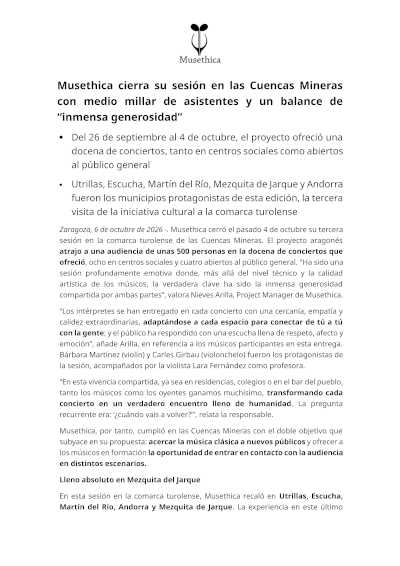Musethica reúne a 500 personas en su sesión en las Cuencas Mineras